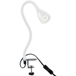 B.k.licht - Lampada led da tavolo con morsetto dimmerabile su 3 livelli, include lampadina 5W GU10, luce calda 3000K, lampada da scrivania o comodino