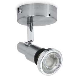 Faretto led da soffitto o parete orientabile, plafoniera bagno, include lampadina GU10 da 5W, luce calda 3000K, 400Lm, applique resistente agli