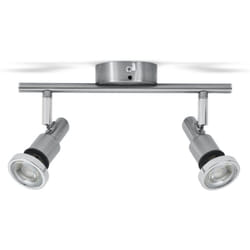 Faretti led orientabili, Lampadario bagno resistente agli schizzi d'acqua IP44, include 2 lampadine GU10 5W 400Lm, Plafoniera da soffitto metallo