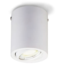 B.k.licht - Plafoniera Led con lampadina GU10 inclusa orientabile, luce calda 3000K, 5W, 400 Lm, Lampada da soffitto rotonda in metallo colore