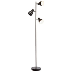 Lampada da terra vintage industriale, piantana elegante retrò, nero e bianco all'interno, adatta per lampadine E27 non incluse, altezza 166cm,
