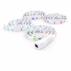 Il nastro luminoso bianco contiene 36 LED RGB dimmerabili e alimentati con il cavo USB. Può essere applicato alla TV con l'ad ...