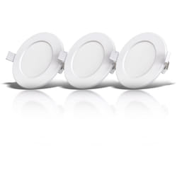 Faretti led da incasso ultrapiatti per bagno, set di 3, led integrati 6W, foro Ø100mm, luce calda 3000K, 450Lm, faretti da soffitto rotondi, plastica