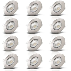 B.k.licht - Faretti led da incasso ultrapiatti orientabili, led integrati 5W, foro Ø68mm, luce calda 3000K, 460Lm, set di 12 faretti da soffitto