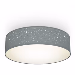 B.K.Licht I Lampada da soffitto in tessuto I 38 cm I Grigio I 2 luci E27 I Tessile cielo stellato I Rotondo I Lampada da came ...