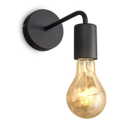 B.k.licht - i Lampada da parete i 1 lampada da parete vintage a fiamma i Industrial Design i Lampada retrò i Acciaio i Rotonda i E27 i senza lampadina