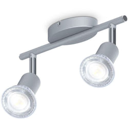 B.k.licht - i Spot a soffitto a 2 fiamme led i 2x 5W illuminante GU10 i 2x 400lm i girevole i IP20 i 4000K bianco neutro i color titanio