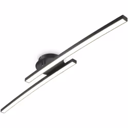 B.K.Licht I Plafoniera curva a 2 lampade da 12W I orientabile I 3000K bianco caldo I nero I 1100 lumen La barra LED spot a 2 ...