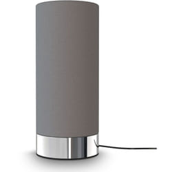 B.k.licht - i lampada da tavolo in tessuto grigio i funzione touch i funzione touch i dimmerabile 3 volte i E14 i base cromata i senza lampadina