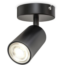 Faretto da parete o soffitto orientabile, attacco per lampadina GU10 non inclusa, plafoniera in metallo nero opaco, lampada da soffitto per ingresso,