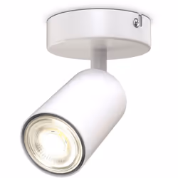 La plafoniera con 1 punto luce in metallo bianco opaco può essere inserita in soggiorno, entrata, cameretta dei bambini. Il f ...