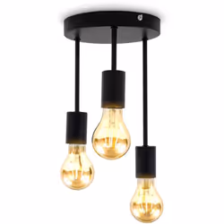 B.K.Licht I Lampada da soffitto retrò a 3 luci I E27 I Nero opaco I Metallo I Ø19 x 31 cm I senza lampadine Questa lampada da ...