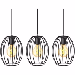 La lampada a sospensione con 3 punti luce illumina lambiente in modo uniforme grazie ai paralumi con fili metallici curvi Il ...