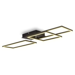 B.k.licht - Plafoniera led 40W dimmerabile, cct luce neutra, fredda, calda, telecomando, 2 cornici orientabili, lampada da soffitto "frame" nera