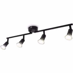 B.K.Licht I plafoniera LED orientabile I spot da soffitto a 4 lampade I incl. 4x lampadine GU10 da 2,9 W I colore della luce ...