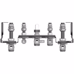 Piastra di collegamento idraulico Bosch per caldaie completa di rubinetti lato riscaldamento, gas e raccorderia per ACS/AFS. ...