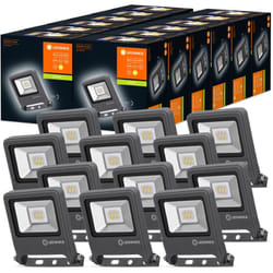 Ledvance - Endura Flood Proiettore led 10 w, Bianco Caldo, Multipack, 12 unità