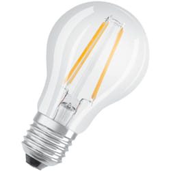 OSRAM LED-Lampen, klassische Kolbenform, 60 Watts Ersatz, E27, A-shape, 2700 Kelvin, Warm weiß, Klares Glas, 2-er Pack