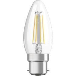 OSRAM LED Retrofit CLASSIC B Lampadina LED, Attacco: B22d, Bianca Calda, 2700 K, 4 W, Equivalenti a 40 W, LED Retrofit CLASSIC B, Chiaro, Taglia Unica