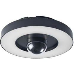 Ledvance - smart+ Outdoor-Wand- & Deckenleuchte + Kamera, warmweißes LED-Licht (3000K), hochwertiges Polycarbonatgehäuse in dunkelgrau, integrierter