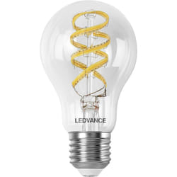 Ledvance - smart+ wifi LED-Lampe, Weißglas, 4,8W, 470lm, klassische Glühlampenform mit E27-Sockel, regulierbares Farblicht & Weißlicht, dimmbar,