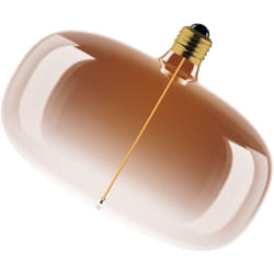 Vintage 1906 Big Elipse è una lampada led dimmerabile con filamento a forma di ellisse. Offre 4 w per 120 lm, attacco E27, vetro tea brown, diametro