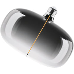 Vintage 1906 Big Elipse è una lampada led dimmerabile con filamento a forma di ellisse. Offre 4 w per 60 lm, attacco E27, design fumé, diametro 215