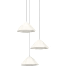 Ledvance - sospensione a 3 luci Decor Lotus Leaf, col. bianco, in metallo e cartapesta, E14, lungh. 1562 mm, paralume in materiale riciclato, lampade