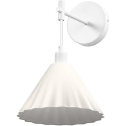 LEDVANCE luce a parete Decor Pulp, col. bianco, in metallo e cartapesta, E14, lunghezza 218 mm, paralume in materiale riciclato, sostenibile con