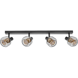 Ledvance - decor Lampada Spot Firefly Black, stile industriale, 4 x 2,8 w, 1000 lm, 2700 k, corpo in metallo e vetro, attacco E14, montaggio