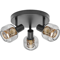 LEDVANCE DECOR Lampada Spot Firefly Black, stile industriale, 3 x 2,8 W, 750 lm, 2700 K, corpo in metallo e vetro, attacco E14, montaggio semplice,