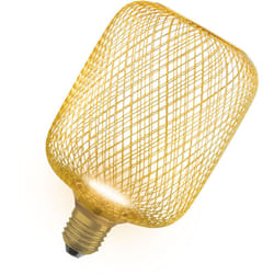 OSRAM Lampada piatta DECOR LED in metallo in plastica satinata in oro con 100 mm in bianco caldo (2700 K), 3,5 W / 300 lm e attacco E27, non è