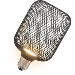 Decor led flat square lampada piatta quadrata da 3,5 w, 300 lm/2700 k in bianco caldo 827, satinata, in plastica nera, con filettatura E27, non