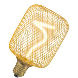 Decor Lampada led quadrata con filamento a spirale, vetro trasparente senza piombo color oro, 3,5 w, bianco caldo accogliente 818, 170lm/1800K,