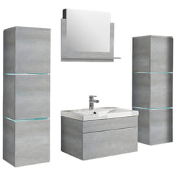 Home Deluxe - Set completo di mobili da bagno wangerooge Colore: grigio, taglia: xl