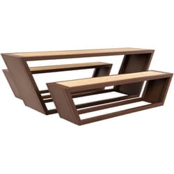 Set di sedute in acciaio e larice siberiano kobon - Made in Germany - Home Deluxe