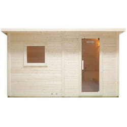 Sauna da esterno con anticamera talo xl - 400 x 217 cm per 5 persone - Home Deluxe