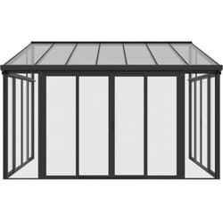 Giardino d'inverno con porte scorrevoli amaris - 428 x 300 cm antracite - Home Deluxe