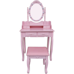 Toeletta con specchio e illuminazione a led rosy Colore: rosa - Home Deluxe