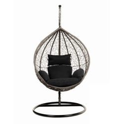 Home Deluxe - Sedia sospesa in polyrattan con struttura cielo Colore: nero