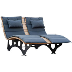 Lettino/divano forestale in legno ondulato incl. 2x cuscini taiga - Made in Germany Quantità 1 - Home Deluxe