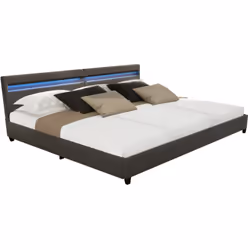 Specifiche del prodotto: Dimensioni (L x P x A): 279 x 215 x 85 cm Materiale: ecopelle Colore: grigio scuro Letto familiare T ...