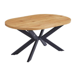 Tavolo da pranzo ovale allungabile aventi con base a stella - 160-200 x 100 cm Colore: rovere chiaro - Home Deluxe