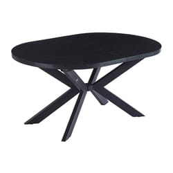 Tavolo da pranzo ovale allungabile aventi con base a stella - 160-200 x 100 cm Colore: rovere scuro - Home Deluxe