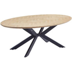Tavolo da pranzo ovale aventis con base a stella - 200 x 120 cm Colore: Rovere Lisca di Pesce - Home Deluxe