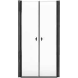 HOME DELUXE - Porta battente vetro trasparente LAVEA nero Dimensioni: 90x195 cm