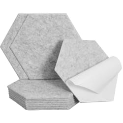 Home Deluxe - Pannelli acustici esagonali autoadesivi silent Colore: grigio chiaro, quantità: 10