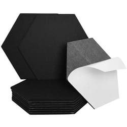 Home Deluxe - Pannelli acustici esagonali autoadesivi silent Colore: Nero, Quantità: 5