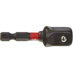 Milwaukee - Shockwave - Inserto per chiave a bussola, 50 mm, esagonale da 1/4' su quadrato da 1/2'