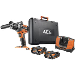 AEG - Trapano a percussione senza spazzole 2 batterie al litio+ da 2Ah e caricabatterie Custodia - BSB18C2BLLI-202C